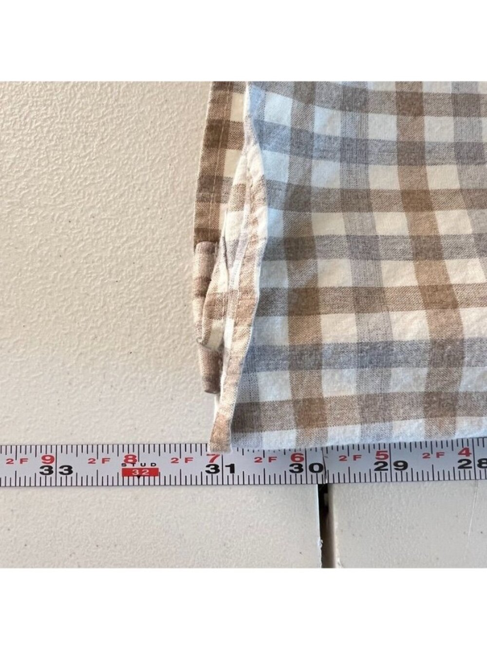 Nordstrom Mens L Shirt Brown White Plaid Cotton Stretch Flannel Button Up Frat - Picture 11 of 14